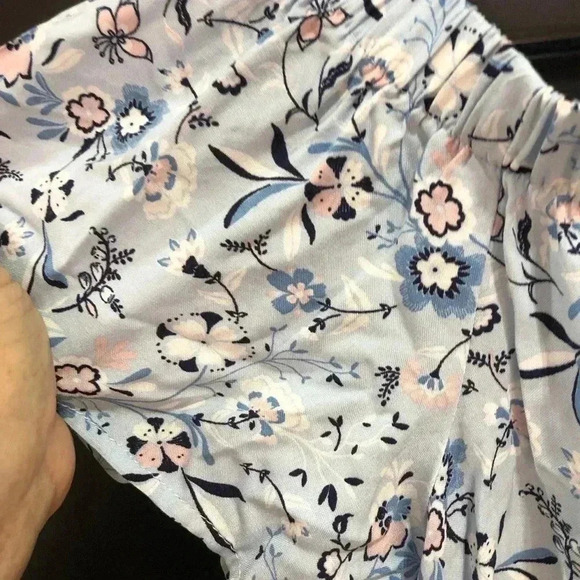 BeBop Off The Shoulder Floral Romper, tie waist, flutter short sleeve - Picture 6 of 9